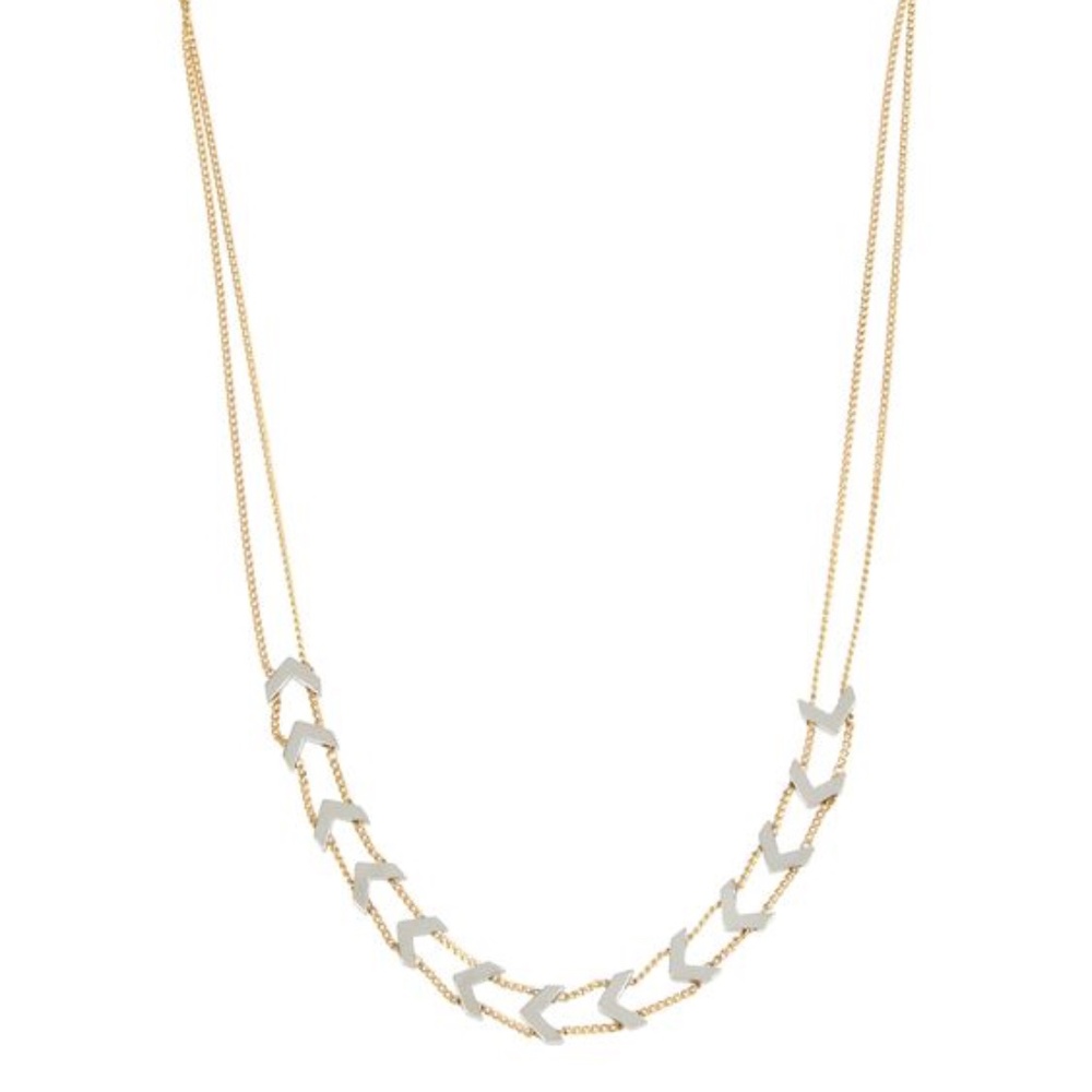 NWOT AllSaints Two Tone Chain Arrow Necklace